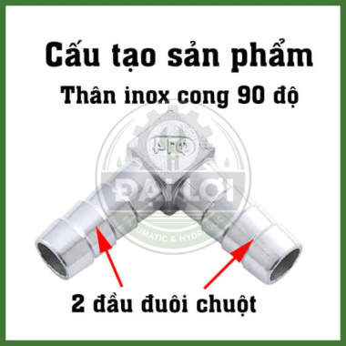 Co Nối Đuôi Chuột Inox 304 | Co 90° Cho Ống Mềm