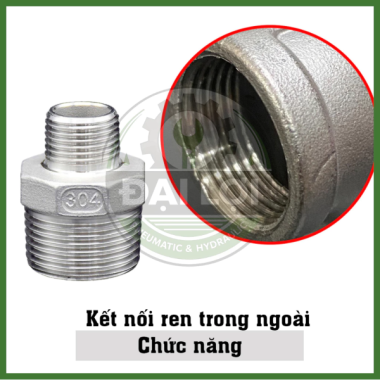 Kép Giảm Inox 304 | Đầu Giảm Ren Ngoài SUS304 PT