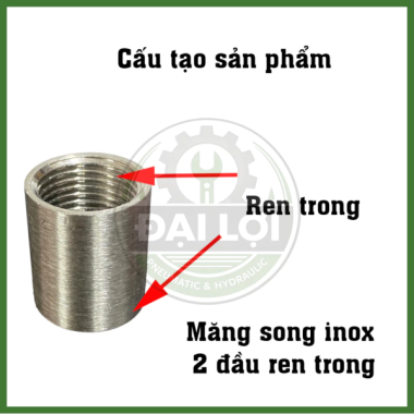 Măng Song Inox 304 | Nối Thẳng Inox SUS304 Chống Gỉ