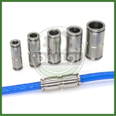 Nối 2 Đầu Ống Khí Nén Inox IPU | Đầu Nối Thẳng Chống Gỉ