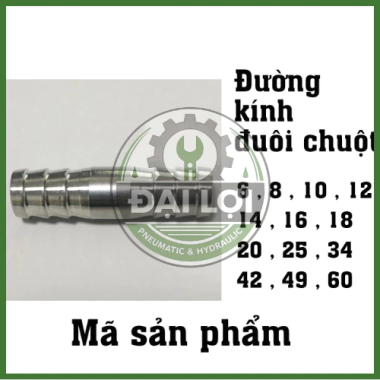 Nối Thẳng Hai Đầu Đuôi Chuột Inox 304 | Hose Barb