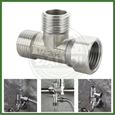 Tê Cầu Inox 304 Ren 21 | Tê Chia Nước 21