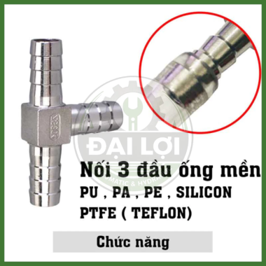 Tê Đuôi Chuột Inox 304 | Hose Barb Tee Chia 3 Nhánh