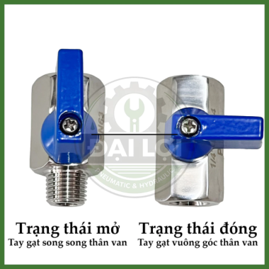 Van Bi Mini Inox 304 tay gạt 90°