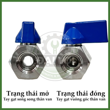 Van Bi Mini Inox 304 tay gạt 90°
